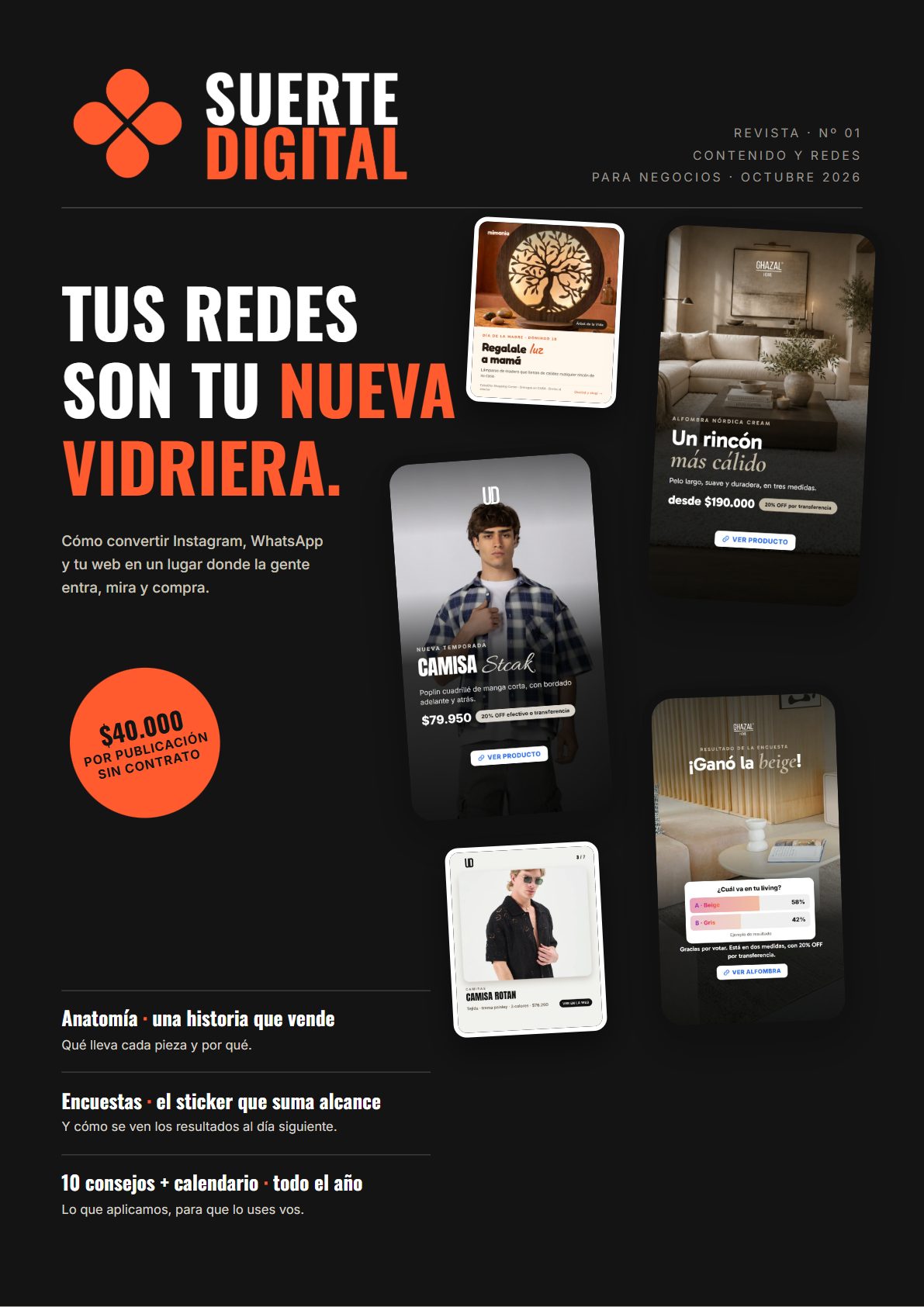 Tapa de la revista Suerte Digital Nº 01: Tus redes son tu nueva vidriera